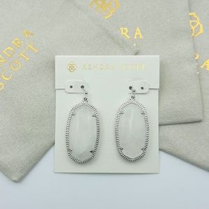 Kendra Scott Elle Ivory Quartz Drop Earrings in Silver